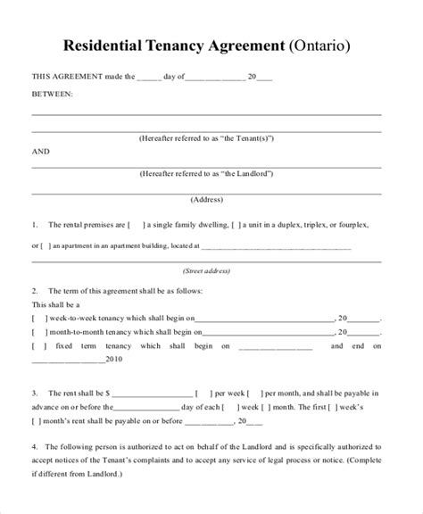 sample house lease agreement forms   ms word