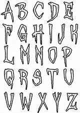 Alphabet Coloring Simple Pages Kids Graffiti Fonts Lettering Styles Letras Letter Tattoo Color Print Font Letters Fancy Cool Terror Draw sketch template