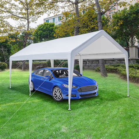 carport car canopy versatile shelter car shed  foot cloth white ebay