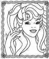 Coloring Barbie Pages Cartoon Comments Faces sketch template