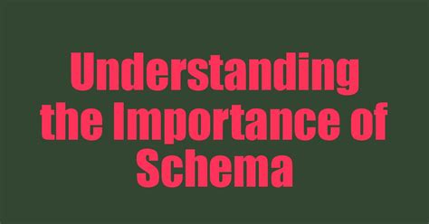 understanding  importance  schema