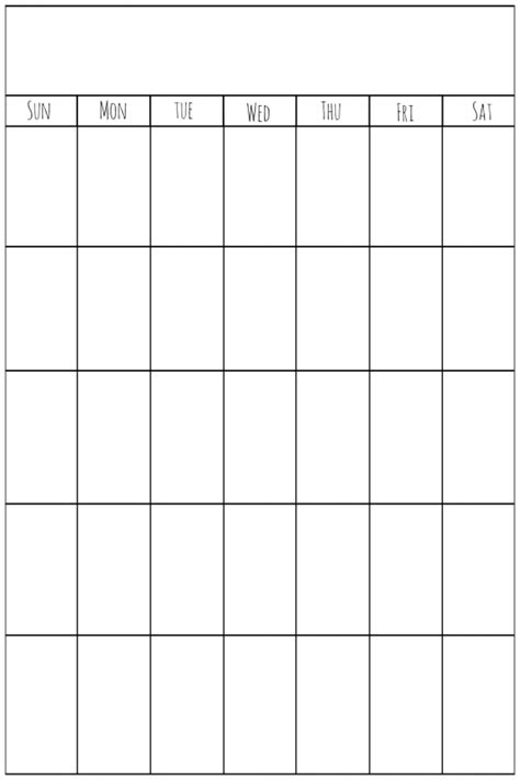 blank vertical calendar free calendar template