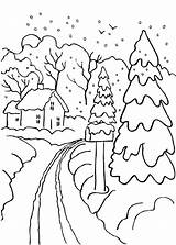Paesaggi Invernali Invernale Pianetabambini Natalizi Colorato Pagine Colorate Dipinti sketch template