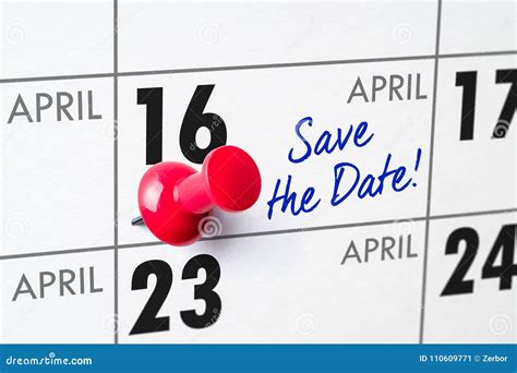 april  stock image image  calendar entry april