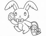 Coloring Bunny Basket Easter Carrying Pages sketch template