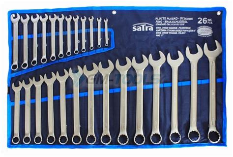 combination spanner set  mm  pcs satra wrenches open ended box