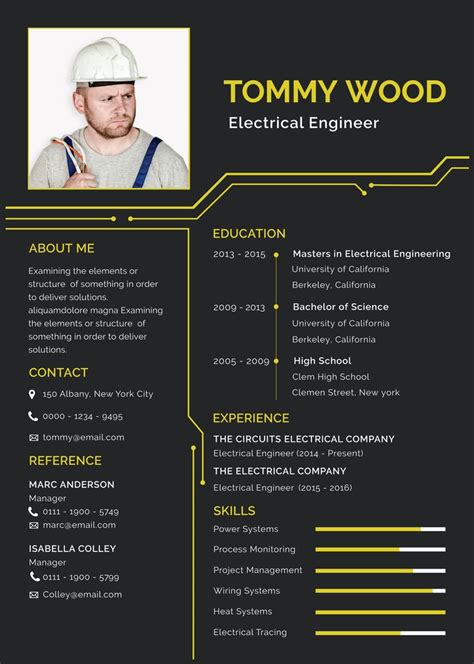 electrical engineer resume cv template  illustrator ai format