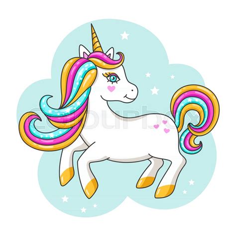 white cute unicorn vector stock vector colourbox