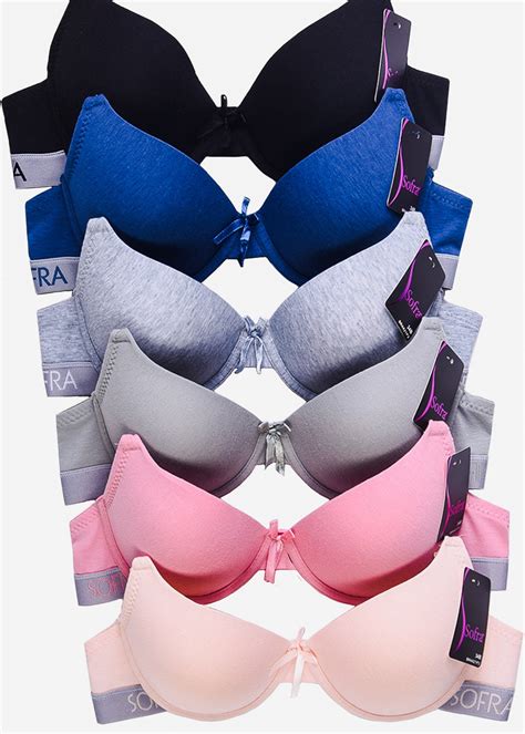 moda xpress womens bras  pack  bras everyday full coverage  shirt bra pack  assorted