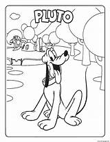 Mickey Coloring Mouse Pluto Pages Printable Color sketch template