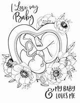 Coloring Pages Pregnant Pregnancy Birth Baby Affirmation Mama Life Printable Mom Affirmations Positive sketch template