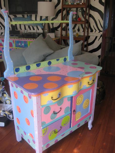 created  cottage industry   hand painted fantasy furniture muebles pintados