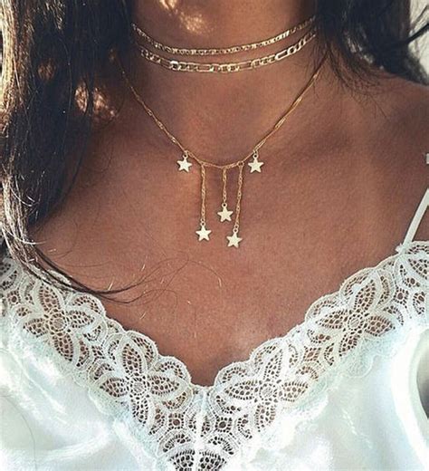 Stars Pendant Layered Necklace Jassie Line