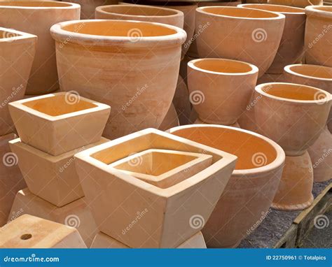 flower pots stock image image  clay garden plants
