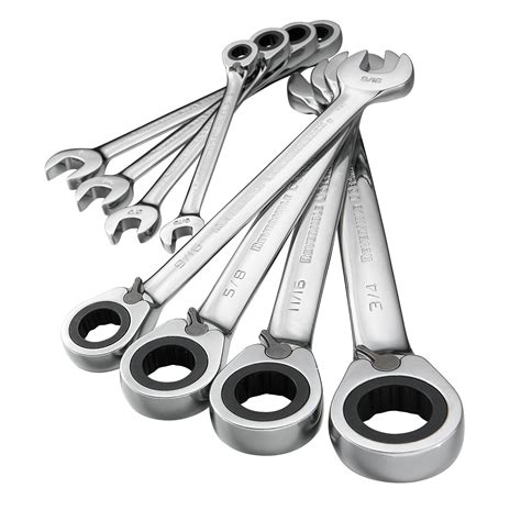 gearwrench  pc standard full polish reversible ratcheting combination wrench set shop