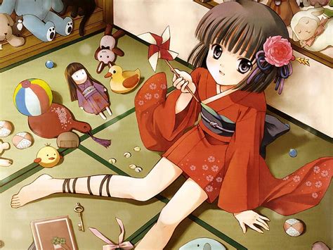 all my wonderfull toys cute red anime girls kimono toys hd