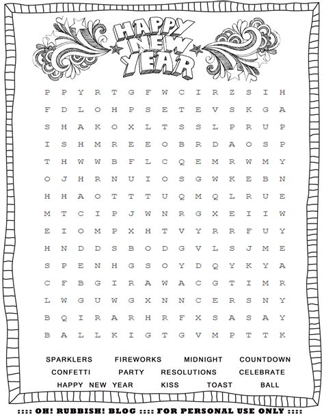 printable  years word search printable word searches