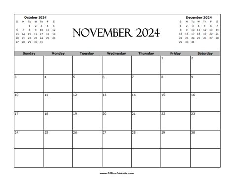 november  calendar  printable
