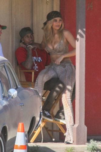 Cleavage Baring Kylie Jenner Caught Cozying Up To Tyga On Commercial Set