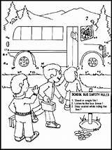 Bus Coloring Safety School Pages Driver Rules Printable Color Educational Getcolorings Kids sketch template