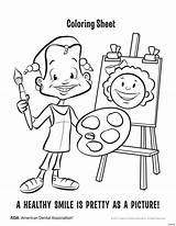 Dental Hygiene Coloring Pages Happy Child Kids Habits Getcolorings Corner Children Color Printable Kid sketch template