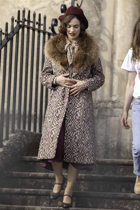 lily james on the set of the pursuit of love in bath 14 gotceleb