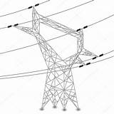 Power Lines Silhouette Pole Pylon Illustration Drawing Stock Electric Vector Depositphotos Getdrawings Glyph Studio Royalty sketch template