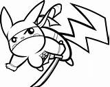 Thunderbolt Pikachu Drawing Coloring Pages Pokemon Getdrawings sketch template