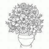 Jarron Jarrones Mandalas Bouquet sketch template