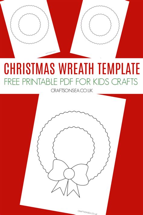 christmas wreath template  printable  crafts  sea