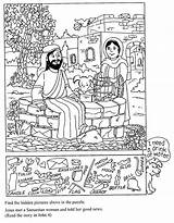 Hidden Bible Woman Kids Well Printable Coloring Printables Sunday Activity Puzzles Jesus School Find Activities Worksheets Pages Games Crafts Word sketch template