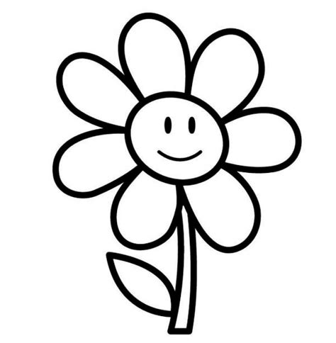simple flower coloring pages clipart