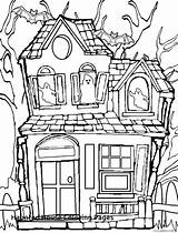 Coloring House Pages Haunted Spooky Mansion Halloween Printable Castle Drawing Colouring Color Inside Print Kids Monster Board Getdrawings Getcolorings Houses sketch template