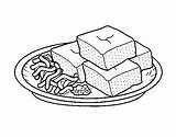 Tofu Coloring Pages Vegetables Colouring Food Coloringcrew Sushi Picolour sketch template
