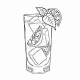 Mojito Cocktails Alcoholische Schets Kalk Getekende Alcoholic Mint Ontwerp Vectorillustratie Vectorafbeelding Inrichting Ontwe sketch template
