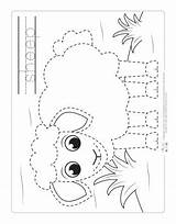 Tracing Farm Animals Pages Coloring Goat Itsybitsyfun Cow sketch template