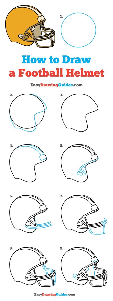 draw  football helmet  easy drawing tutorial images