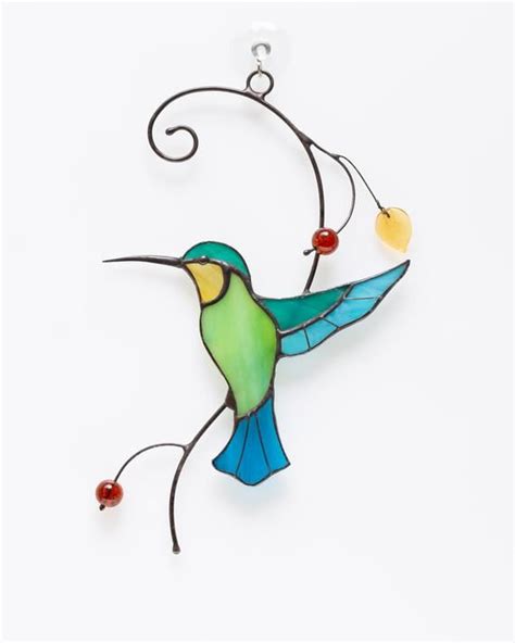 Hummingbird Stained Glass Window Hangings Custom Stained Glass Bird