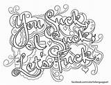 Coloring Inappropriate Insulting Swear Rude Cuss sketch template