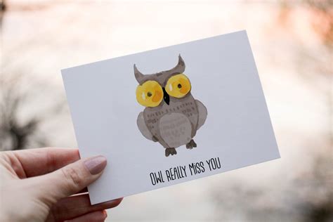 printable owl    greeting card farewell