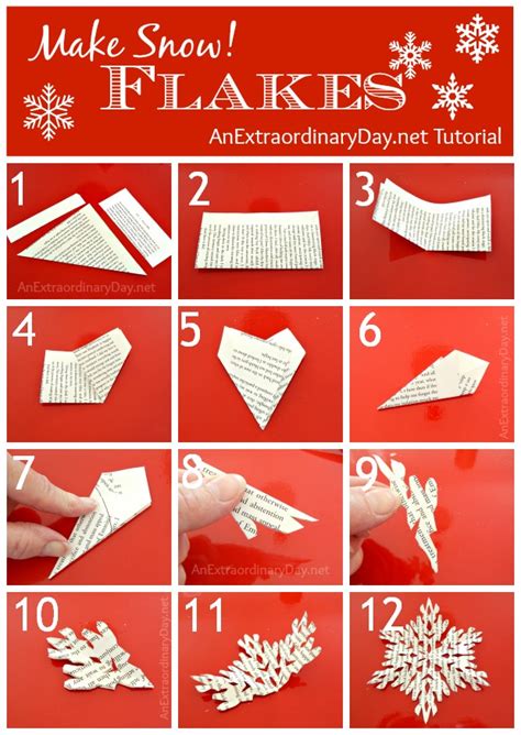 Book Page Decorating Snowflake Cutting Tutorial An Extraordinary Day