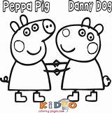 Danny Dog Coloring Pig Peppa Pages Sheet Kids Printable sketch template