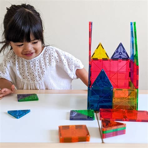 magnatiles clear colors  piece set mary arnold toys