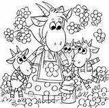 Chevreaux Goat Biquette Goatlings Loup Goats Geitjes Coloriage Eventyr Blanc Stories Crafts sketch template