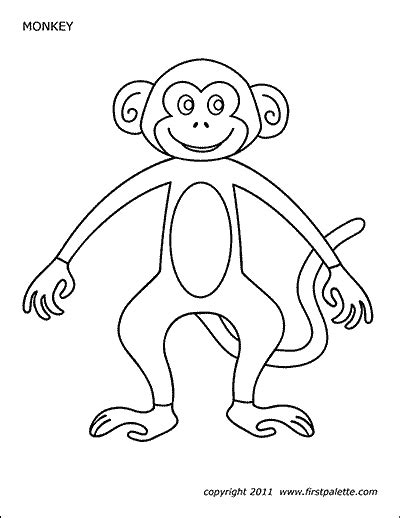 monkey  printable templates coloring pages firstpalettecom