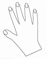 Tracing Nails Handprint sketch template