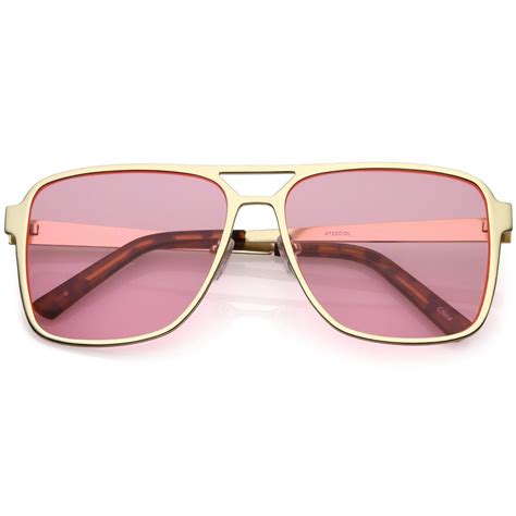 retro oversize square color tone aviator sunglasses c542 colored