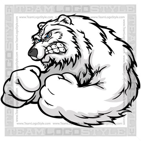 aggressive polar bear cartoon vector format eps  jpg