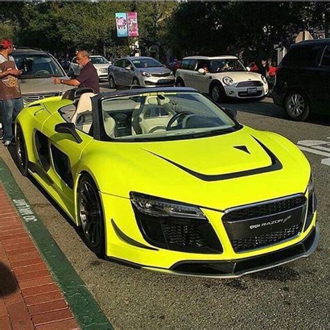 bright yellow audi   spyder audi super cars sports cars luxury
