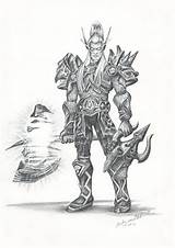 Warcraft Yor Knight Blutelfen Nachtelf Krieger sketch template